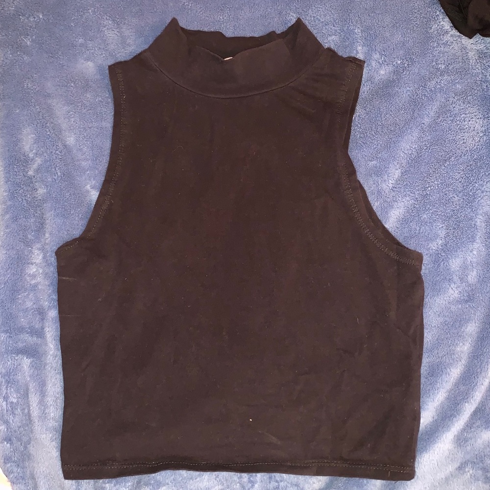 Black Halter Crop Top